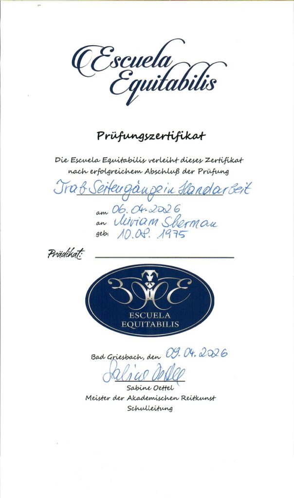 Trab Seitengaenge in Handarbeit